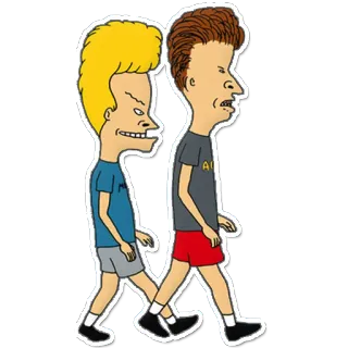 👥 Beavis and Butt-Head desenho animado, Beavis and Butthead, anos 90, comédia, MTV telegram sticker