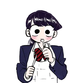 🍰 Komi Shouko Komi Can't Communicate Komi Can't Communicate, Anime, Manga, Komi Shouko, carina, mangiare whatsapp sticker