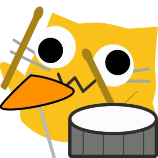 🥁 猫, 鼓, 动物, 音乐, 卡通 telegram sticker