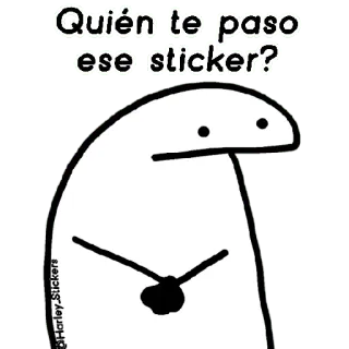 😀 Quién te paso ese sticker? sticker, vraag, cartoon, wit, flork telegram sticker