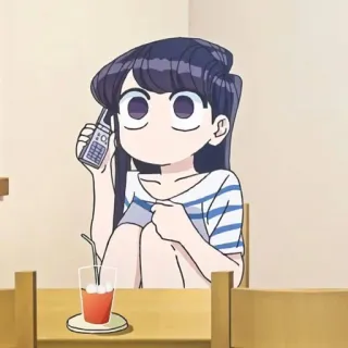 😶 Komi Shouko Komi Can't Communicate 애니메이션, 소녀, 폰, 코미 양은 커뮤증입니다, 코미 쇼코, 만화 telegram sticker
