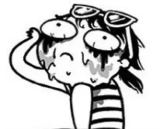 😣 suando, exaustão, desenho animado, óculos de sol, sobrecarregado whatsapp sticker