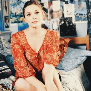 🌜 Elizabeth Olsen actress, celebrity, portrait, woman, elizabeth olsen telegram sticker