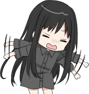 😠 Anime, Gadis, Chibi, Kartun, Stiker, Karakter, Kawaii telegram sticker