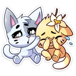😭 gato, fofo, triste, amigo, apoio, desenho animado, animal telegram sticker