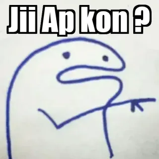 👉 Jii Ap kon ? Kreskówka, Florkofcows, Wskazywanie, Pytanie telegram sticker