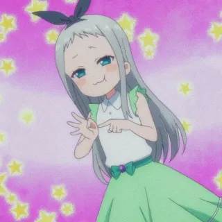 🌱 gadis anime, imut, anime, bintang, rok whatsapp sticker