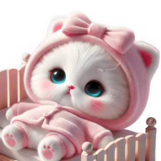🥱 고양이, 새끼고양이, 귀여운, 분홍색, 동물, 아기, 만화 whatsapp sticker