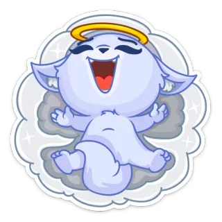 🤤 anioł, słodki, kreskówka, halo, kawaii telegram sticker