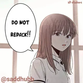 📍 DO NOT REPACK!! repack, naklejka, anime, ostrzeżenie, nie telegram sticker