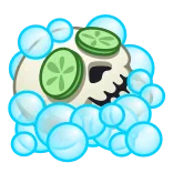 🛀 teschio, bolle, spa, cetriolo, relax telegram sticker