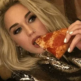 🌈 food, pizza, woman, eating, portrait whatsapp sticker