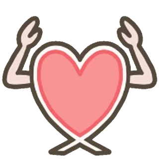 🫥 heart, love, muscle, emoji, cute whatsapp sticker