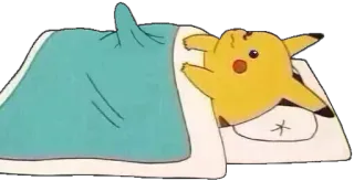 🍆 Pikachu pikachu, pokemon, schlaf, cartoon telegram sticker