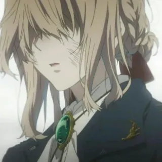 😐 Violet Evergarden anime, soldier, sad, battle, war, girl, scar telegram sticker