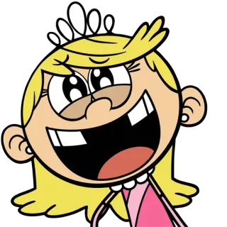 😄 Lola Loud The Loud House dessin animé, enfant, fille, blonde, souriant telegram sticker