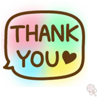 🍥 THANK YOU grazie, saluto, apprezzamento, cuore, pastello, bolla telegram sticker
