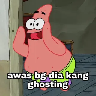 🤙 Patrick Star Spongebob Squarepants awas bg dia kang ghosting patrick star, spongebob, desenho animado, ghosting, meme telegram sticker