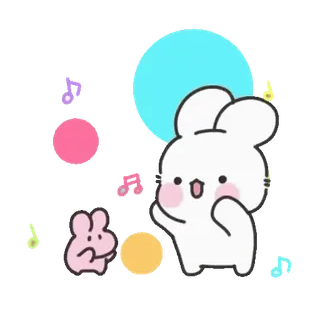 😊 兔子, 可爱, 卡哇伊, 卡通, 插画 telegram sticker