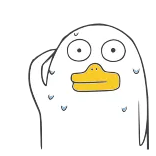 😰 pato, dibujo animado, animal, sudor, nervioso, confundido whatsapp sticker