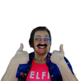 👍 ELFI uomo, pollice in su, divertente, costume, elfo, ritratto telegram sticker