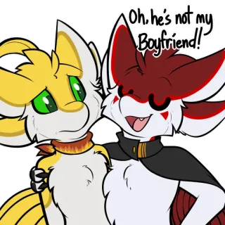 🥞 Oh, he's not my Boyfriend! furry, desenho animado, amizade, relacionamento, animais, fofo, antro telegram sticker