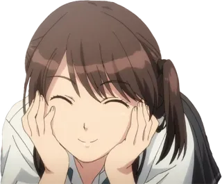 😊 Anime, Mujer, Sonriendo, Dibujos animados, Ilustración telegram sticker