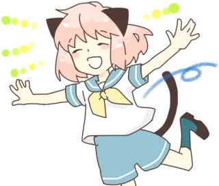 🤗 Anime, Neko, Kawaii, Fofo, Feliz, Infantil telegram sticker