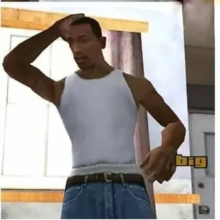 ☹ CJ Grand Theft Auto: San Andreas CJ, Carl Johnson, Grand Theft Auto, San Andreas, personagem de videogame, GTA whatsapp sticker