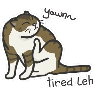 😴 Yawnn tired Lehri gato, bostezando, cansado, mascota, animal, dibujos animados telegram sticker