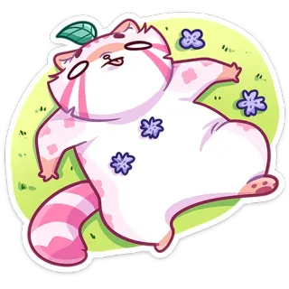 💀 kot, słodki, zwierzę, naklejka, kreskówka, kwiaty, zwierzę domowe, zabawny whatsapp sticker