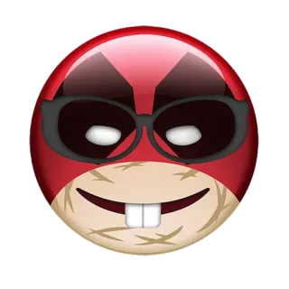 😁 emoji, cartoon, funny, red, face, glasses telegram sticker
