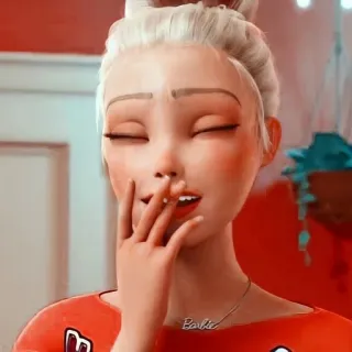 🤭 Barbie Barbie, búp bê, dây chuyền, hoạt hình, nhân vật telegram sticker