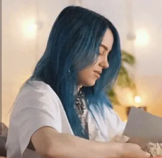 😐 Billie Eilish Billie Eilish, cantante, músico, celebridad, retrato telegram sticker