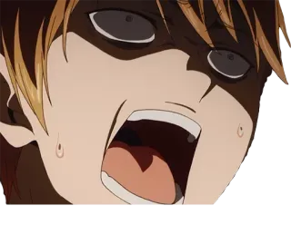 😱 Anime, Manga, Espressione, Scioccato, Faccia, Cartone animato telegram sticker