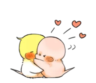 ❤️ cartoon, love, cute, birds, hearts, affection, chick whatsapp sticker