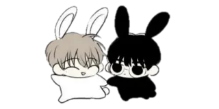 ▫️ Dibujo animado, Conejo, Lindo, Conejito, Kawaii whatsapp sticker