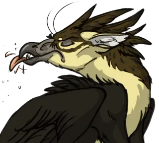😠 griffon, griffon, créature mythique, fantaisie, oiseau, aigle, animal whatsapp sticker