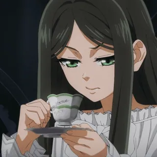 ๐ anime, character, tea, woman, illustration telegram sticker