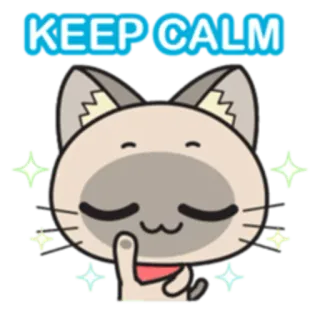 💆 KEEP CALM cat, calm, cute, animal, pet, cartoon whatsapp sticker