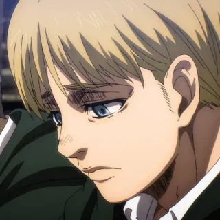 ⚔️ Armin Arlert Attack on Titan anime, character, manga, serious, blonde, Armin Arlert telegram sticker