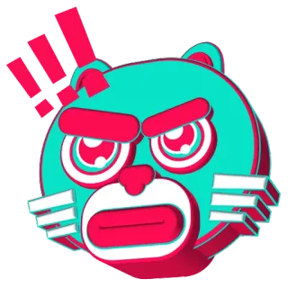 😠 wütend, Cartoon, Tier, Ausdruck, Sticker telegram sticker