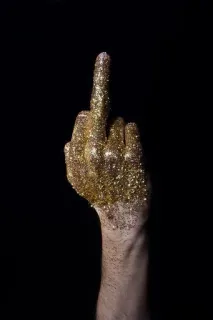 🖕 dedo do meio, gesto ofensivo, gesto de mão, rude, insulto, brilho telegram sticker