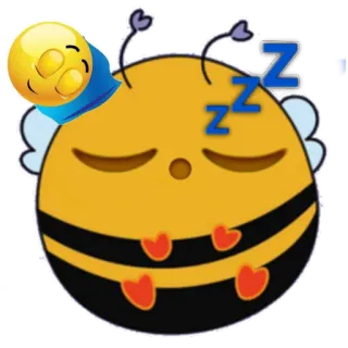 😴 abelha, dormindo, emoji, desenho animado, cansado, zzz telegram sticker