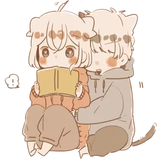 🐶 Anime, Chibi, Carino, Lettura, Cane telegram sticker