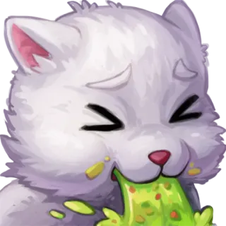 🤮 cat, vomit, sick, puke, ill, kitten, cartoon telegram sticker