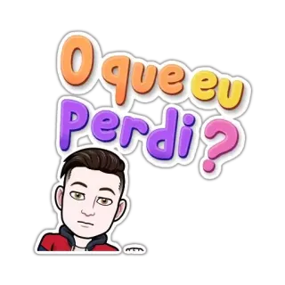 🤨 O que eu Perdi? domanda, cartone animato, sticker, Bitmoji telegram sticker