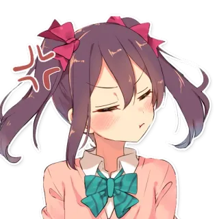 💢 Anime, Mädchen, wütend, niedlich, Cartoon telegram sticker