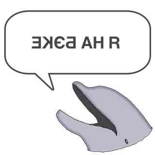 👽 R AH ƎЯАЯ delfín, animal, bocadillo whatsapp sticker