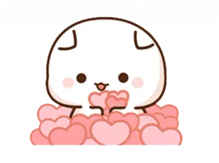 ❤️ mignon, kawaii, coeurs, amour, autocollant, dessin animé whatsapp sticker
